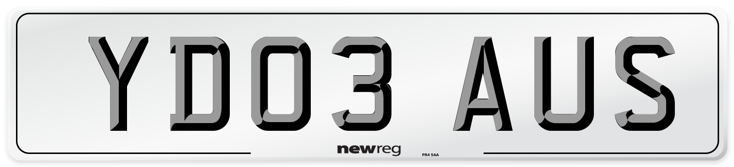 YD03 AUS Number Plate from New Reg